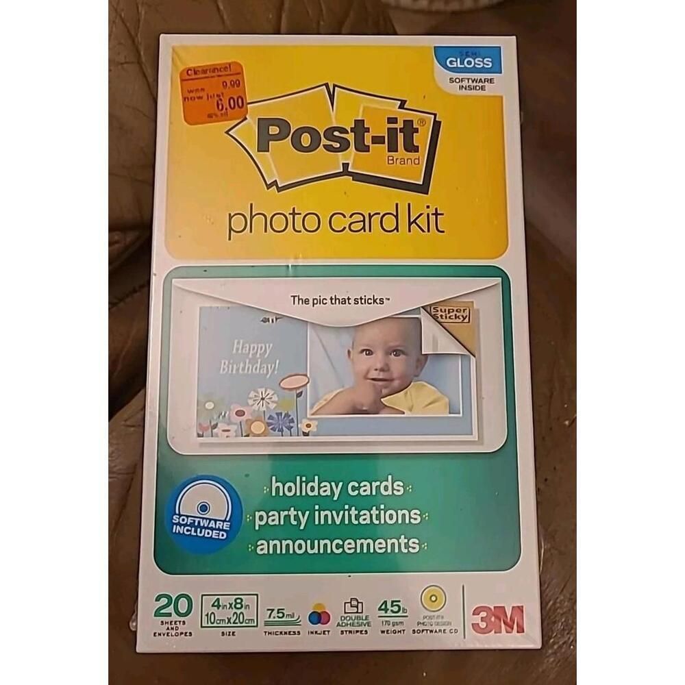 Post It Photo Card Kit New Unopened Box